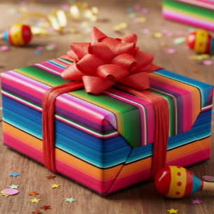 Mexican Blanket Fiesta Stripes Colourful Sarape Wrapping Paper