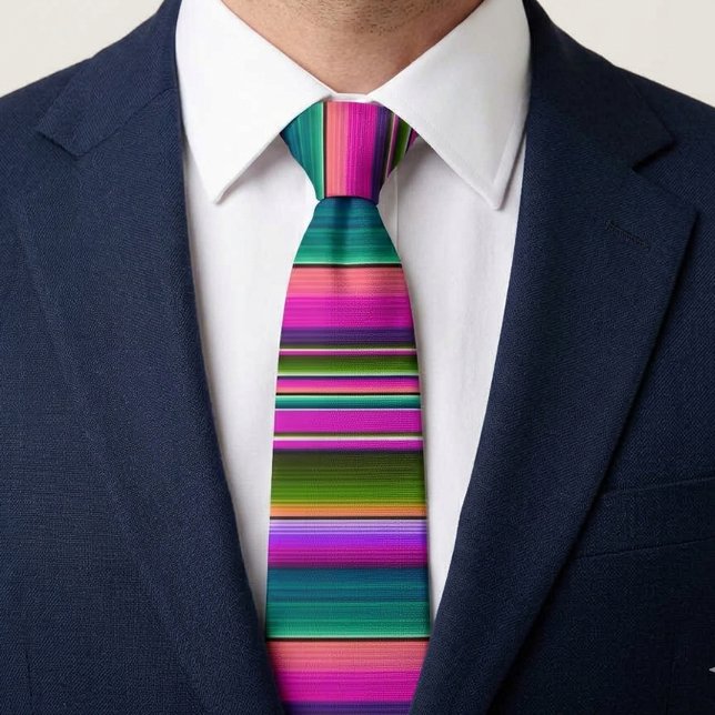 Mexican Blanket Fiesta Stripes Colourful Serape Tie (Creator Uploaded)
