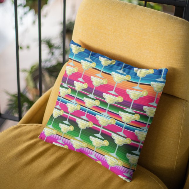 Mexican Blanket Margarita Colourful Serape Cushion (Creator Uploaded)
