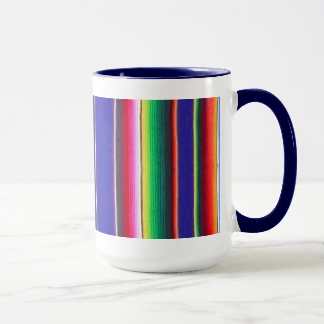 Mexican blanket mug indigo blue (Right)