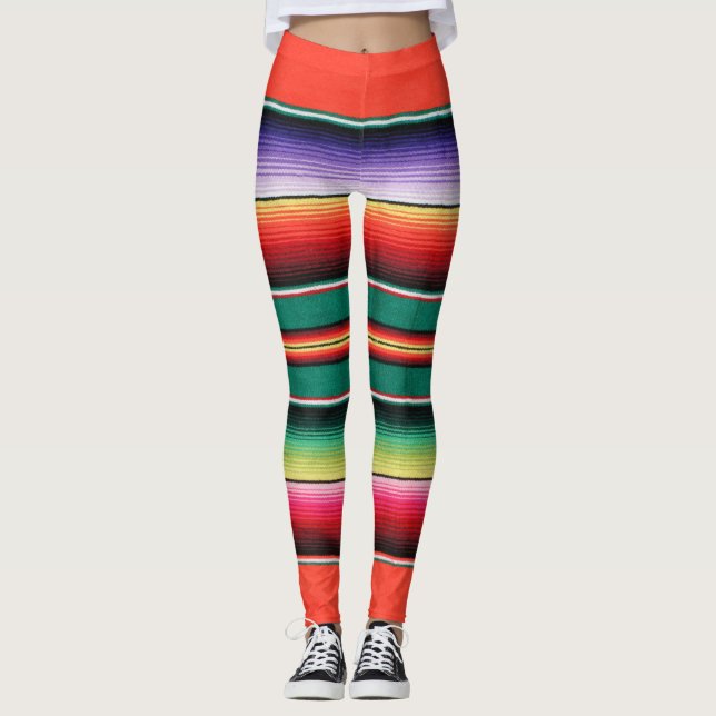 Mexican Blanket pattern leggings (Front)