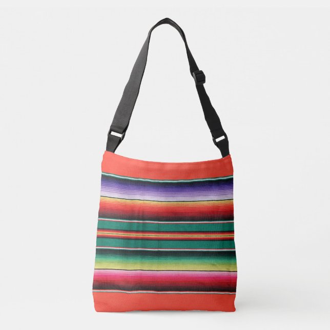 Mexican blanket print  crossbody bag (Front)