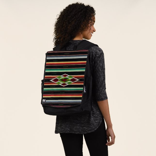 Mexican Blanket Traditional Spanish Fiesta Serape Backpack (Worn)
