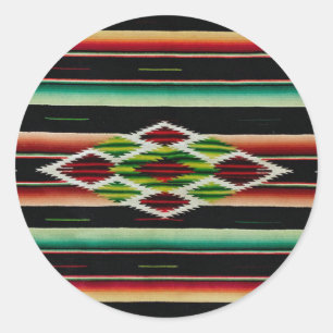 Mexican Blanket Traditional Spanish Fiesta Serape Classic Round Sticker