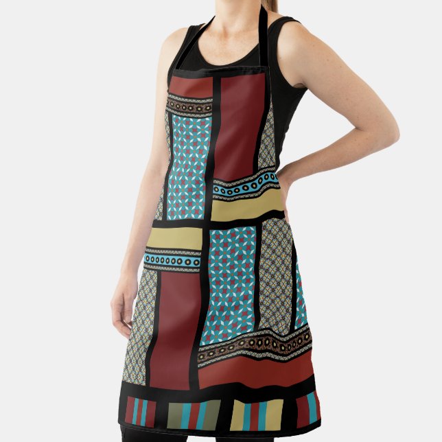 Mexican Block Stripe Pattern 1 Apron (Insitu)