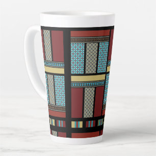 Mexican Block Stripe Pattern 1 Latte Mug