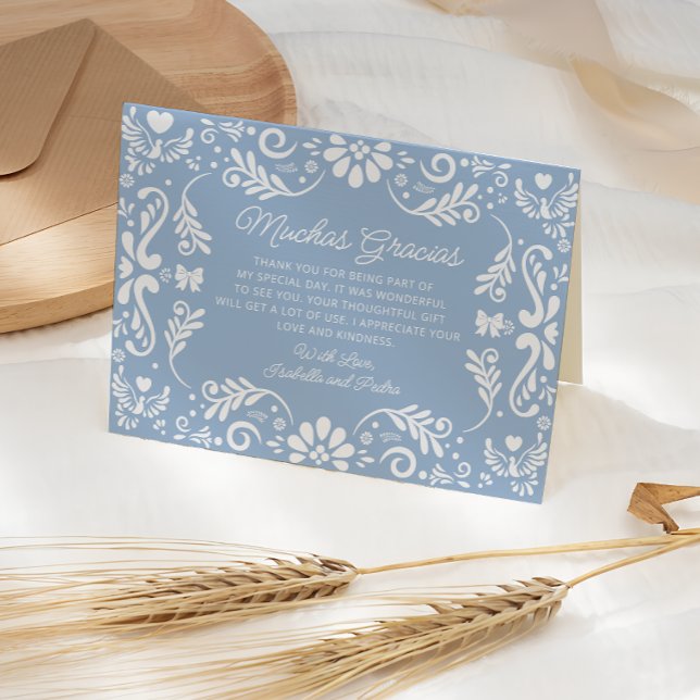 Mexican Blue Boy Baby Shower Thank You Card (Creator Uploaded)