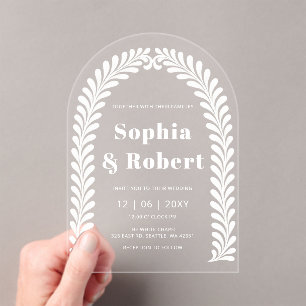 Mexican Blue Talavera Wedding Acrylic Invitations