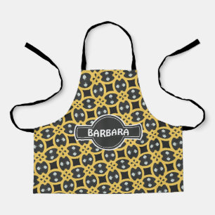Mexican Blue Yellow Minimal Pattern Apron