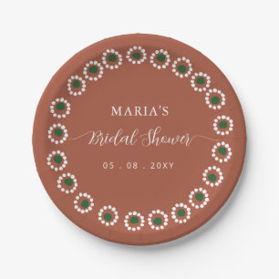Mexican Boho Barro Bridal Shower Paper Plate