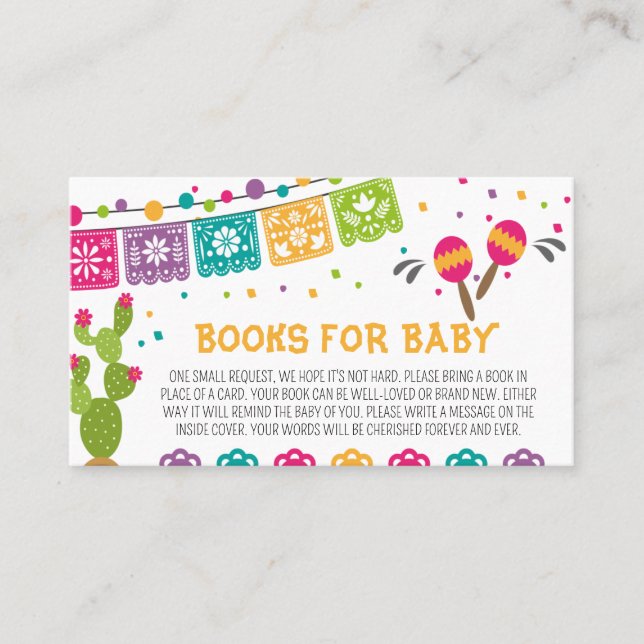 Mexican Boho Fiesta Baby Shower Books for Baby  Business Card (Front)