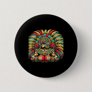 Mexican Boxing Aztec Warrior Design  6 Cm Round Badge