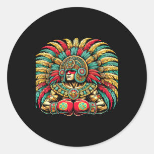 Mexican Boxing Aztec Warrior Design Classic Round Sticker
