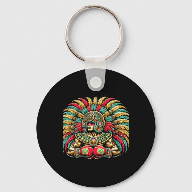 Mexican Boxing Aztec Warrior Design  Key Ring (Front)