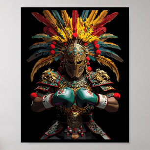 Mexican Boxing Aztec Warrior Power Poster