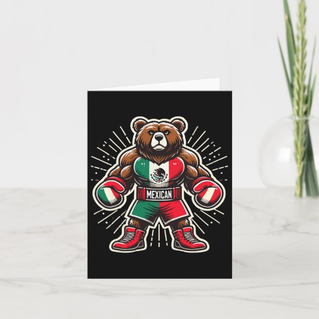 Mexican Boxing Bear  Card (Front)