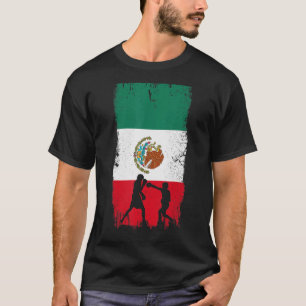 Mexican Boxing Design Mexico Flag T-Shirt