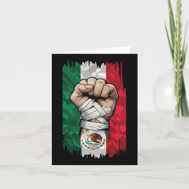 Mexican Boxing Fist Strength Heritage  Card (Front)