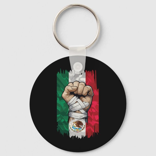 Mexican Boxing Fist Strength Heritage  Key Ring (Front)