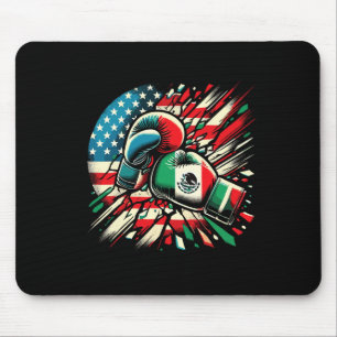 Mexican Boxing Gloves American Flag Fusion  Mouse Mat