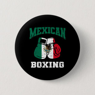 Mexican Boxing Gloves Mexico Pride Patriotic Mens 6 Cm Round Badge