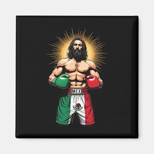 Mexican Boxing Jesus Christ Mex Boxing Shorts  Magnet (Front)