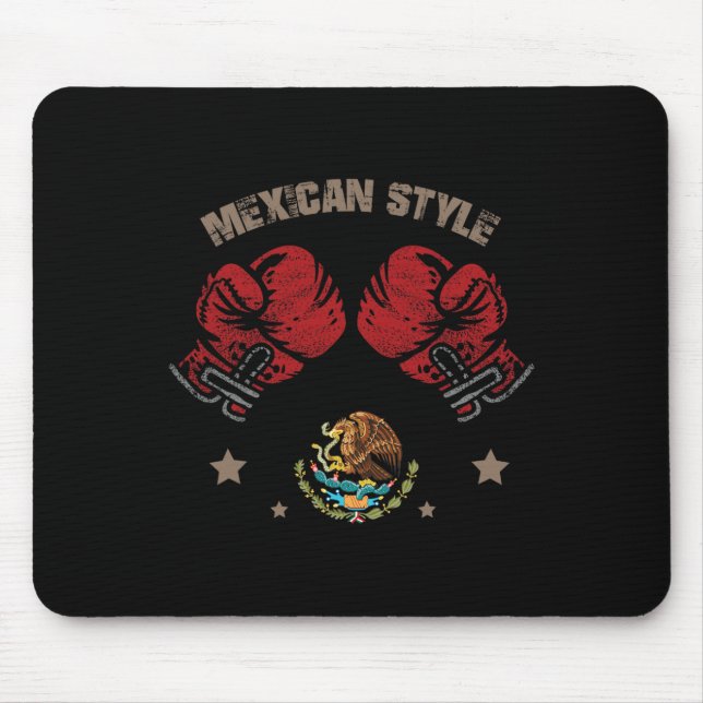 Mexican Boxing Style Mexico Flag Mexico Boxing Sty Mouse Mat (Front)