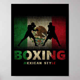 Mexican Boxing Vintage Mexico Flag Mexican Boxing Poster
