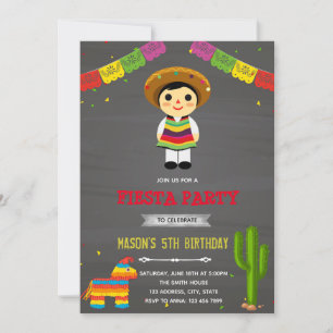 Mexican boy birthday invitation