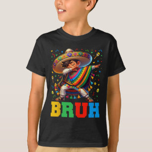 Mexican Boy Dabbing Bruh Poncho Cinco De Mayo Men T-Shirt