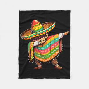 Mexican Boy Dabbing Funny Cinco De Mayo Fleece Blanket