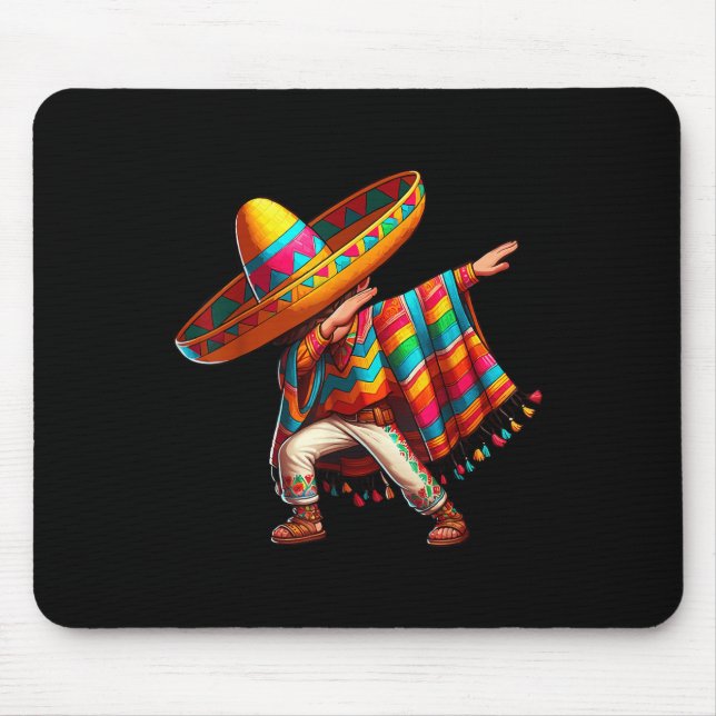 Mexican Boy Dabbing Poncho Cinco De Mayo _1  Mouse Mat (Front)