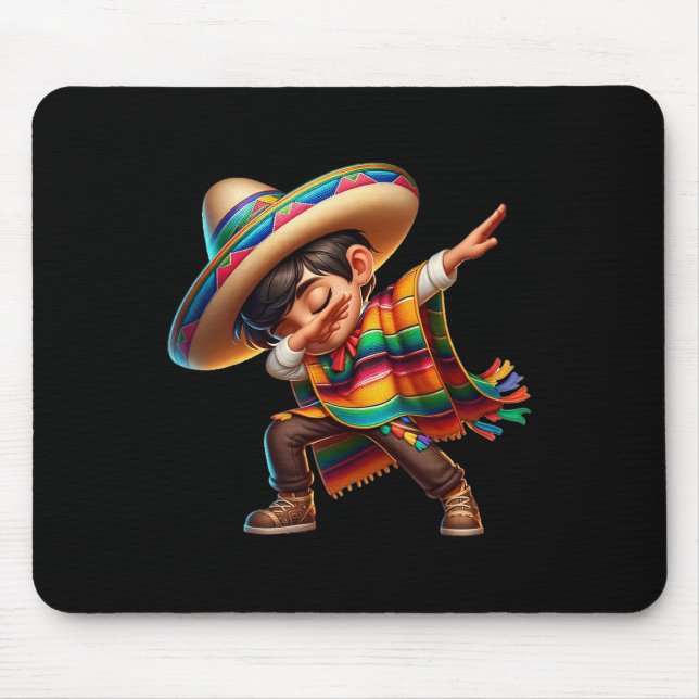 Mexican Boy Dabbing Poncho Cinco De Mayo 2  Mouse Mat (Front)