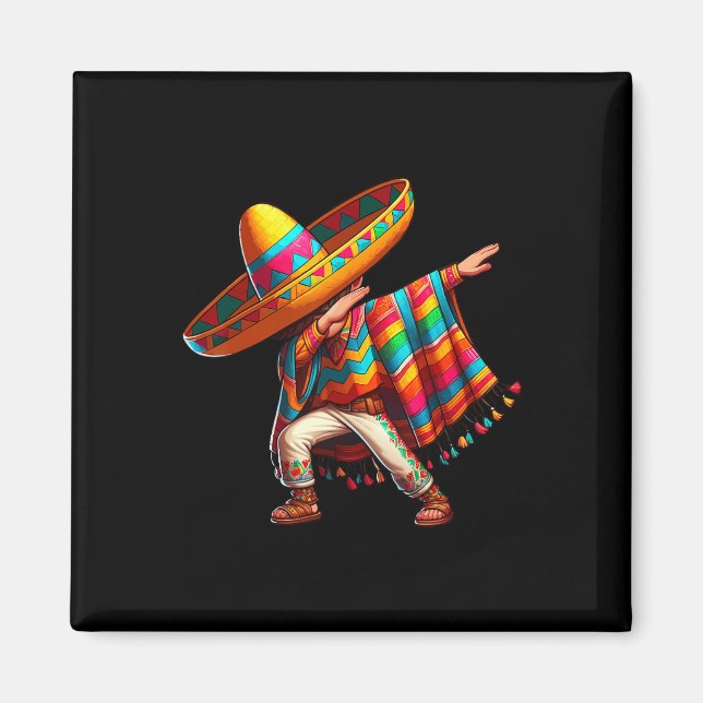 Mexican Boy Dabbing Poncho Cinco De Mayo 3  Magnet (Front)