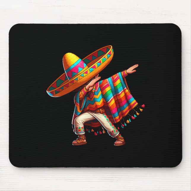 Mexican Boy Dabbing Poncho Cinco De Mayo 3  Mouse Mat (Front)