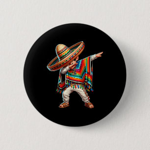 Mexican Boy Dabbing Poncho Cinco De Mayo 6 Cm Round Badge