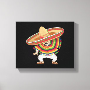 Mexican Boy Dabbing Poncho Cinco de Mayo Canvas Print