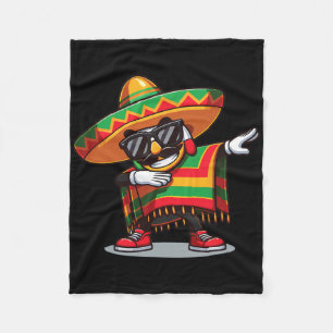 Mexican Boy Dabbing Poncho Cinco De Mayo Fleece Blanket