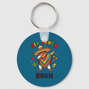 Mexican boy dabbing poncho cinco de mayo funny 6 7 key ring