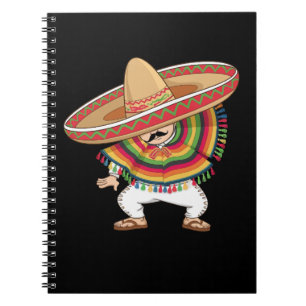 Mexican Boy Dabbing Poncho Cinco de Mayo Notebook