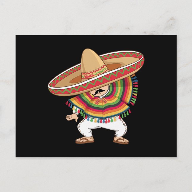 Mexican Boy Dabbing Poncho Cinco de Mayo Postcard (Front)