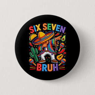 Mexican Boy Dabbing Poncho Cinco De Mayo Six Seven 6 Cm Round Badge