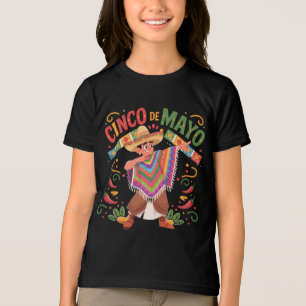 Mexican Boy Dabbing Poncho Cinco de Mayo T-Shirt Tri-Blend Shirt