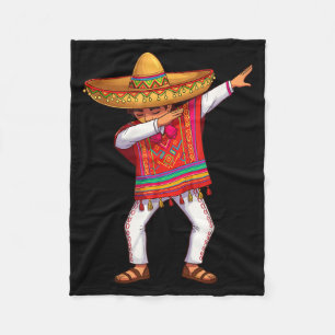 Mexican boy dabbing poncho funny cinco de mayo  fleece blanket