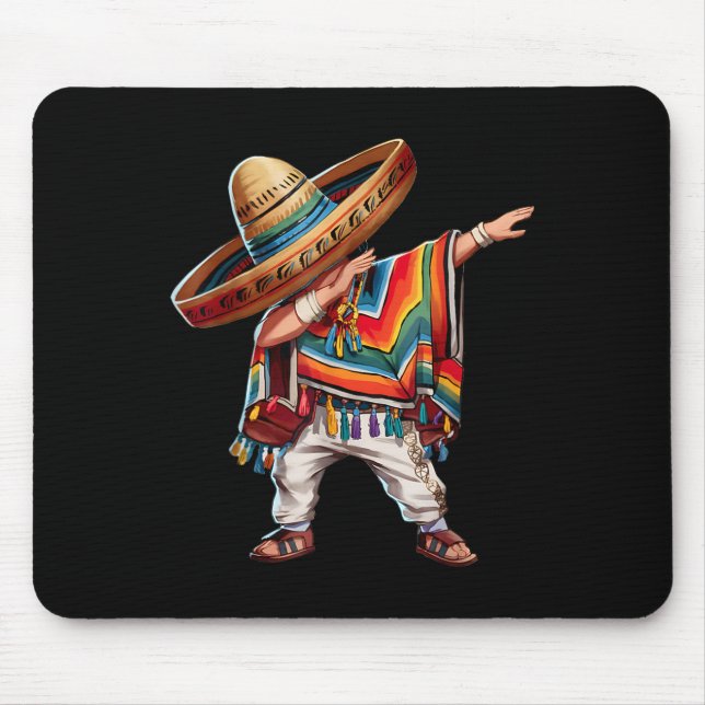 Mexican Boy Dabbing Poncho Funny Cinco De Mayo Par Mouse Mat (Front)