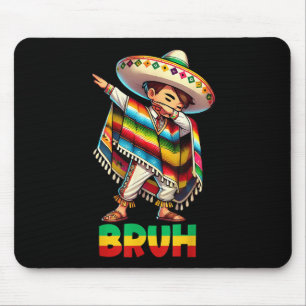 Mexican Boy Dabbing Poncho Sombrero Cinco De Mayo Mouse Mat