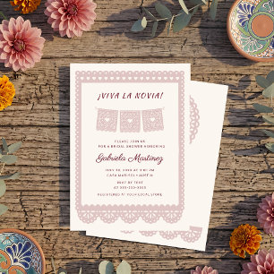 Mexican Bridal Shower Dusty Rose Viva la Novia Invitation