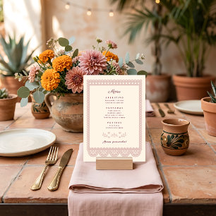 Mexican Bridal Shower Dusty Rose Viva la Novia Menu