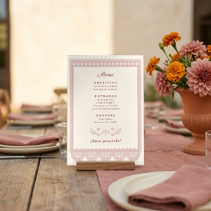 Mexican Bridal Shower Dusty Rose Viva la Novia Menu