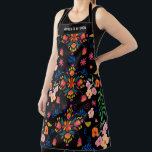 Mexican Bright Floral Folk Art Personalised Apron<br><div class="desc">A colourful apron with a Mexican floral folk art design. Will make a special personalised and festive gift for all the cooks and bakers in your life.</div>